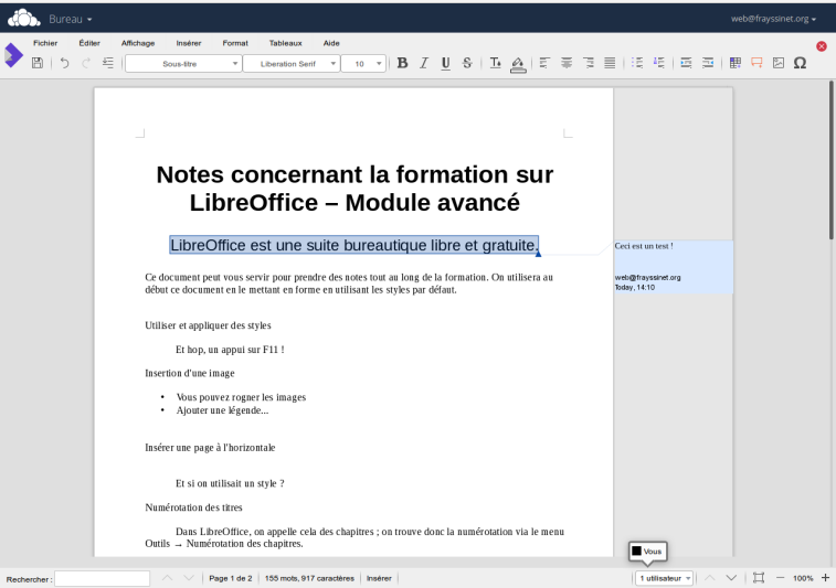 LibreOffice en mode Cloud
