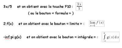 Exemples de macros intégrées à Dmaths