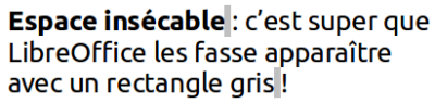 De petits rectangles gris que LibreOffice nous affiche par défaut !